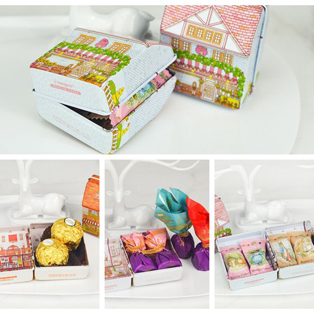 6Pcs Mini House Shaped Tin Box - Tin Container Lid 评论和价格