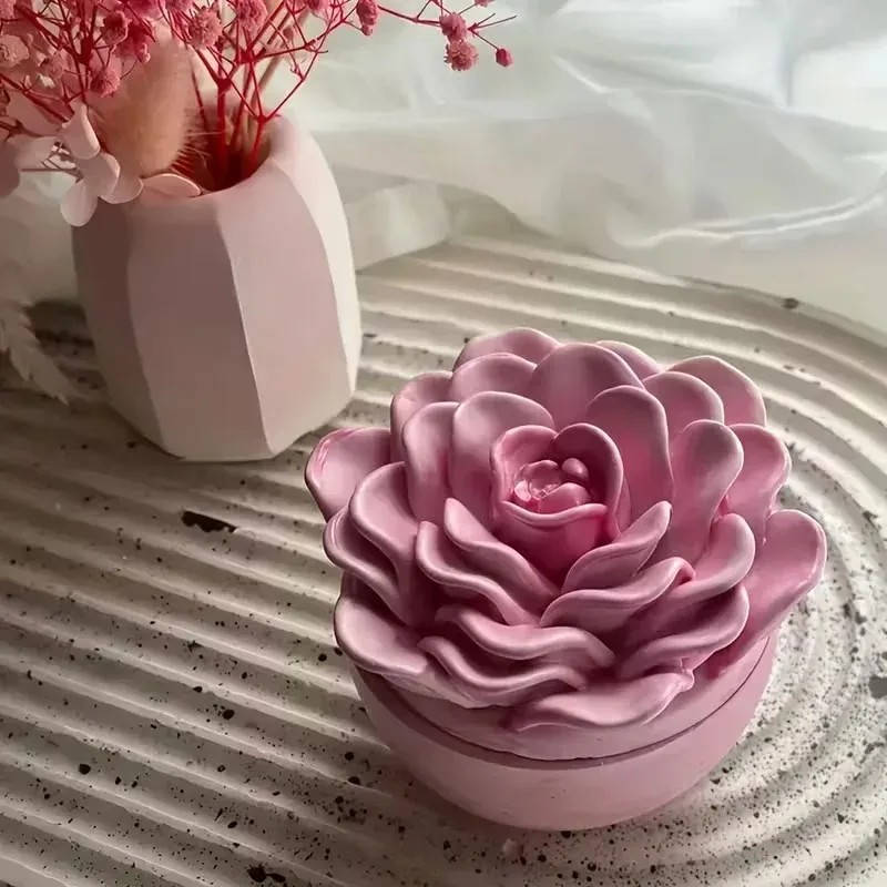 top quality 3d rose flower can - Candle Making Jars With Lids 评论和价格