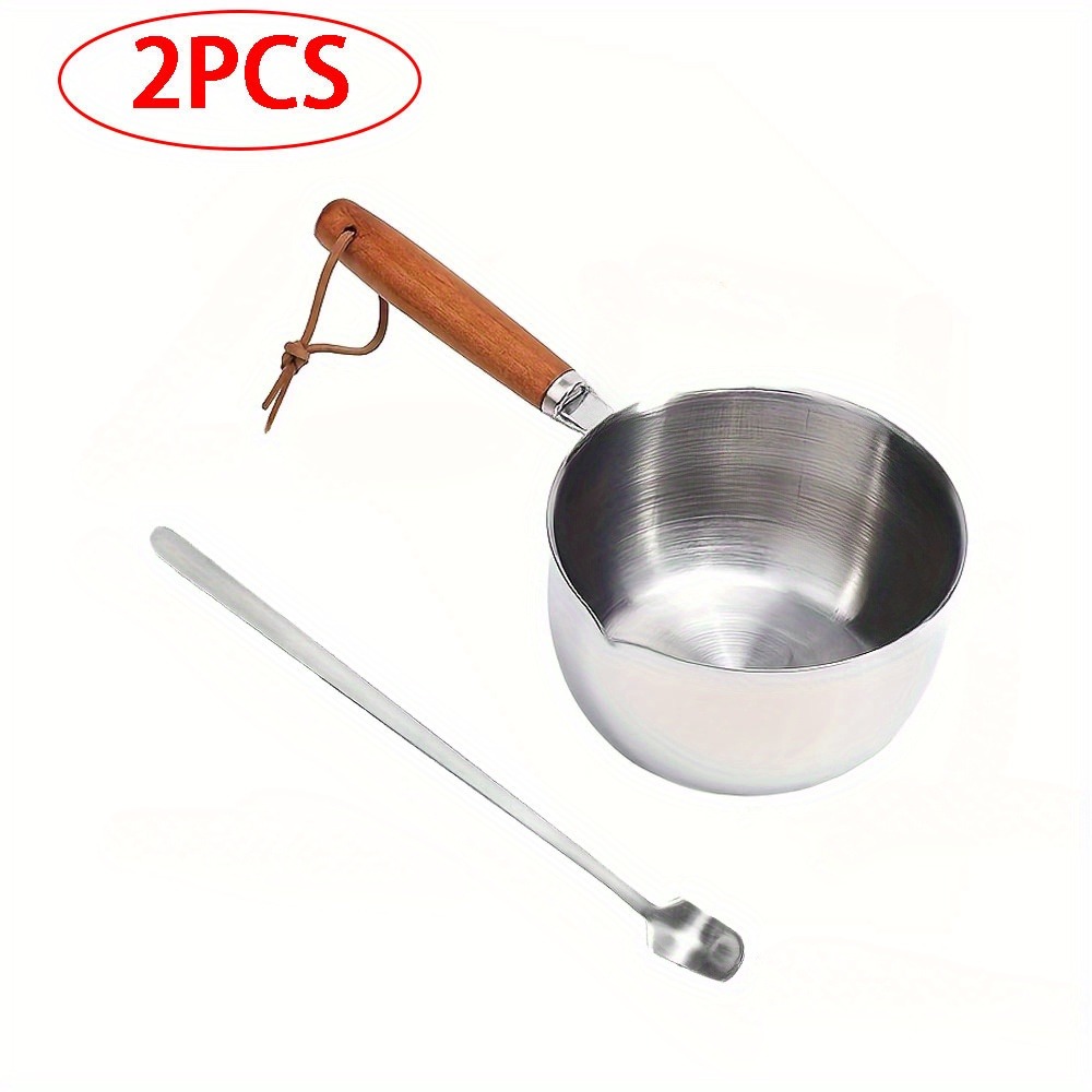 2PCS/SET Wood Handle Wax Melti - Candle Making Jug 评论和价格