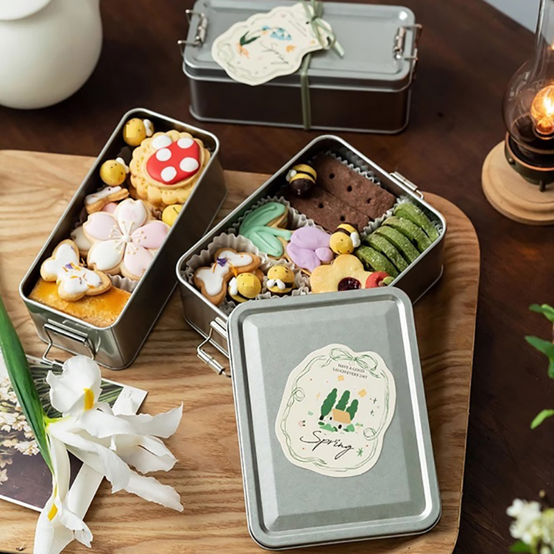 Rectangular Tinplate Cookie Ti - Tin Container Lid 评论和价格