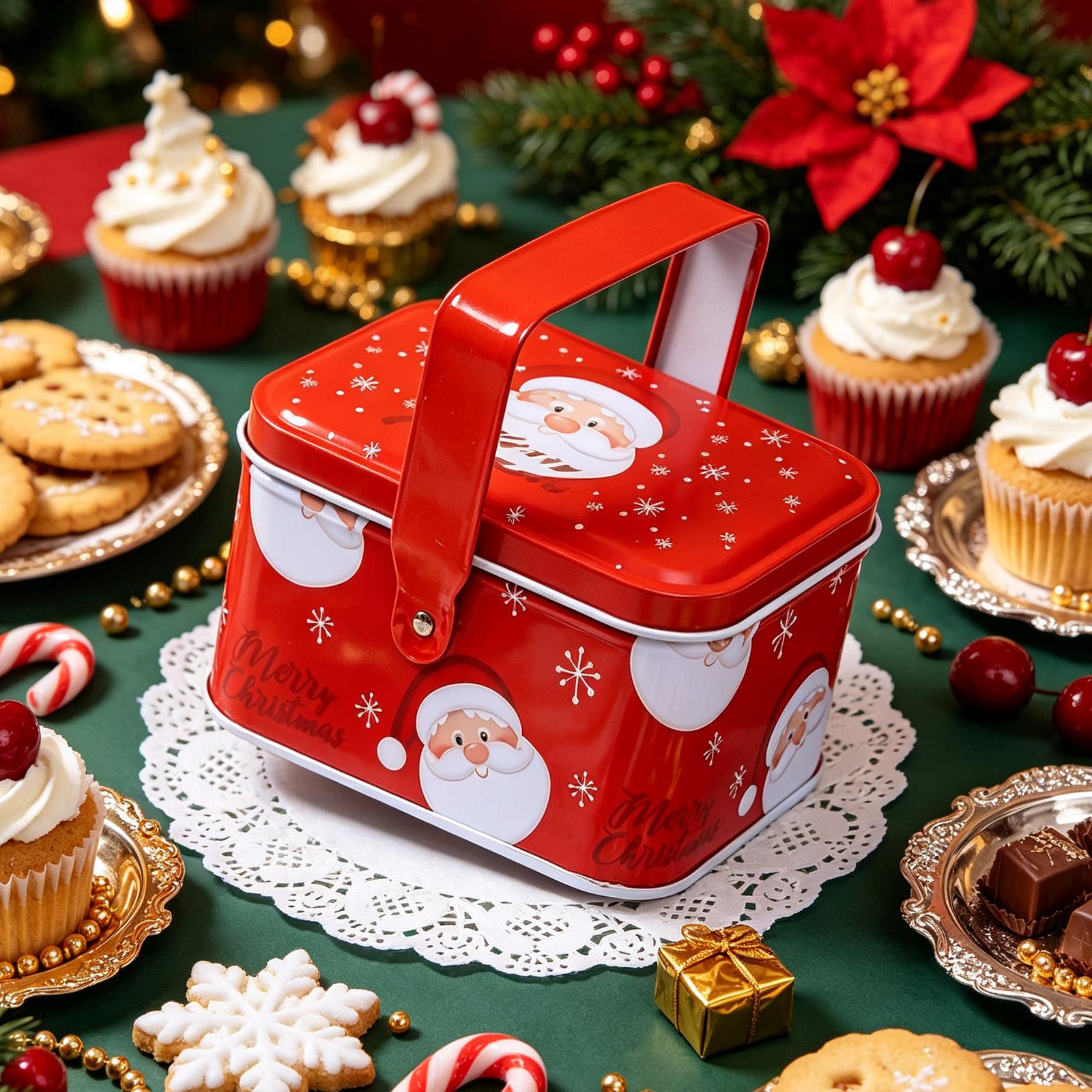 Christmas Cookie Tins Metal Sa - Tin Container Lid 评论和价格
